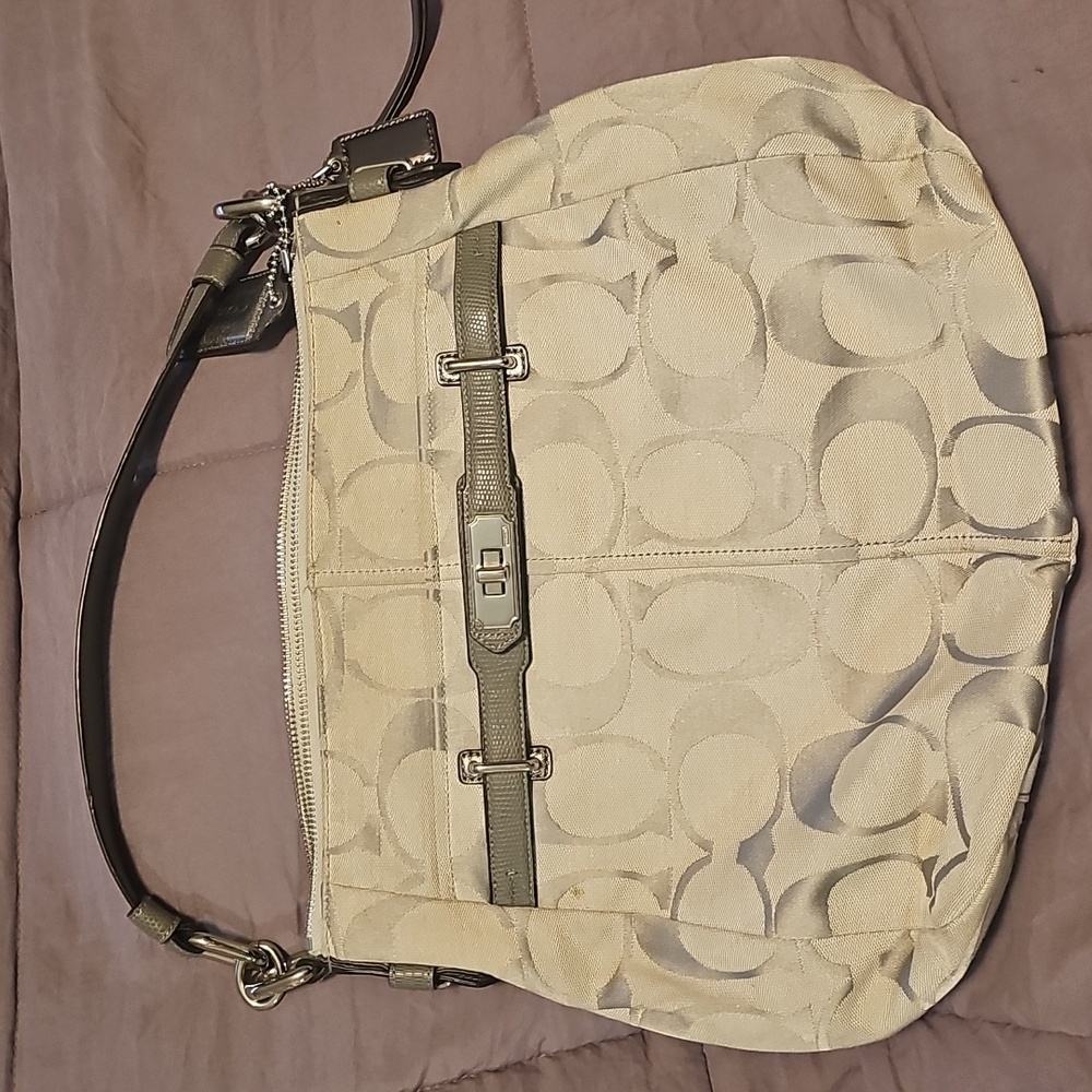 Coach Chelsea Silvery Beige and Gray Hobo Bag